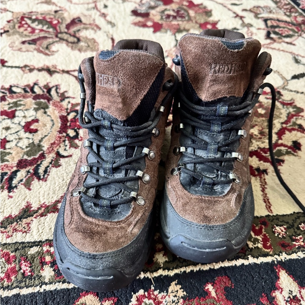 Brown and Black Hiking Boots
